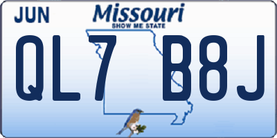MO license plate QL7B8J