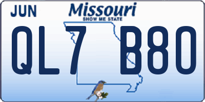 MO license plate QL7B8O