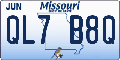 MO license plate QL7B8Q