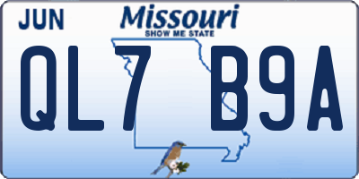 MO license plate QL7B9A