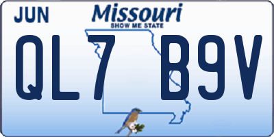 MO license plate QL7B9V