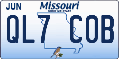 MO license plate QL7C0B