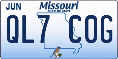 MO license plate QL7C0G
