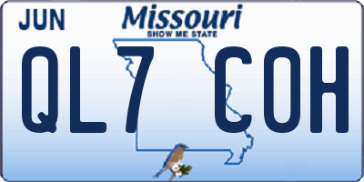 MO license plate QL7C0H
