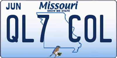 MO license plate QL7C0L