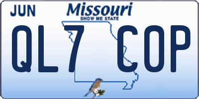 MO license plate QL7C0P