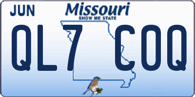 MO license plate QL7C0Q