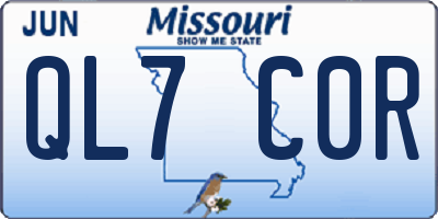 MO license plate QL7C0R