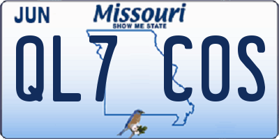 MO license plate QL7C0S