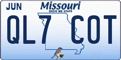 MO license plate QL7C0T