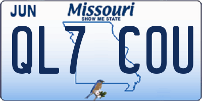 MO license plate QL7C0U