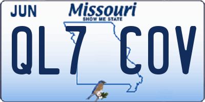 MO license plate QL7C0V