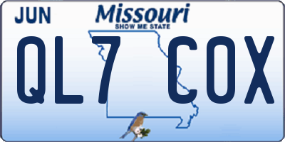 MO license plate QL7C0X