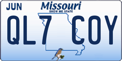 MO license plate QL7C0Y