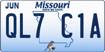 MO license plate QL7C1A