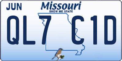 MO license plate QL7C1D
