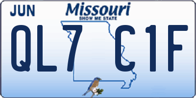 MO license plate QL7C1F