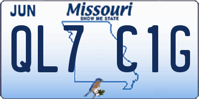 MO license plate QL7C1G