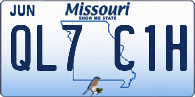 MO license plate QL7C1H