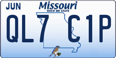 MO license plate QL7C1P
