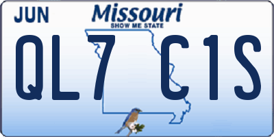 MO license plate QL7C1S