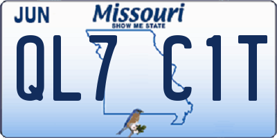 MO license plate QL7C1T