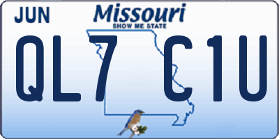 MO license plate QL7C1U