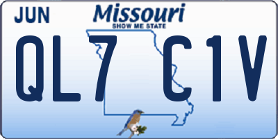 MO license plate QL7C1V