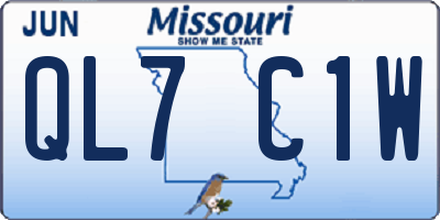 MO license plate QL7C1W