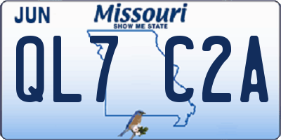 MO license plate QL7C2A