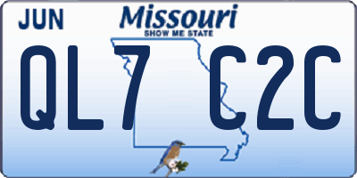 MO license plate QL7C2C