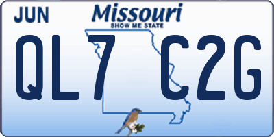 MO license plate QL7C2G