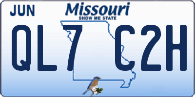 MO license plate QL7C2H