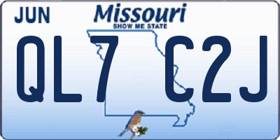 MO license plate QL7C2J