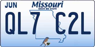 MO license plate QL7C2L