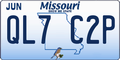 MO license plate QL7C2P