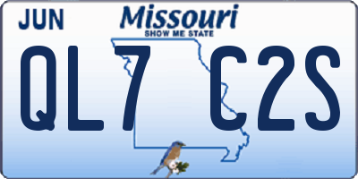 MO license plate QL7C2S