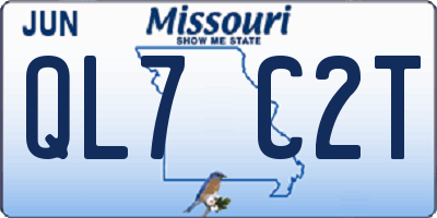 MO license plate QL7C2T