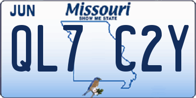 MO license plate QL7C2Y