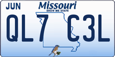 MO license plate QL7C3L