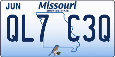 MO license plate QL7C3Q