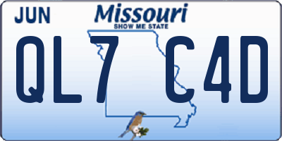 MO license plate QL7C4D