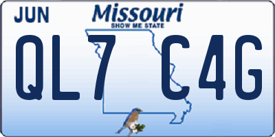 MO license plate QL7C4G