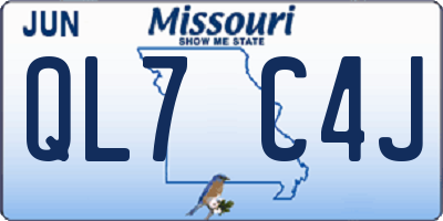 MO license plate QL7C4J