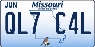 MO license plate QL7C4L