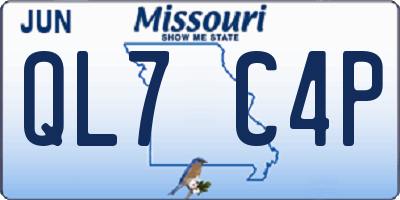 MO license plate QL7C4P