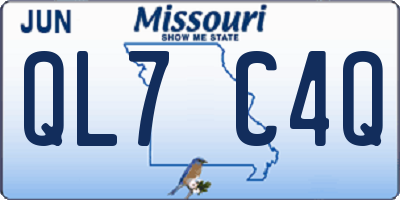 MO license plate QL7C4Q