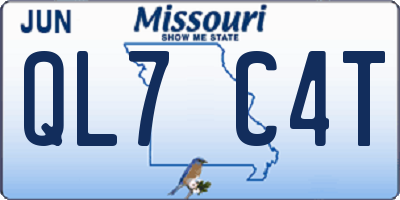 MO license plate QL7C4T