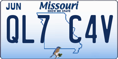 MO license plate QL7C4V