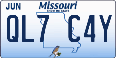MO license plate QL7C4Y